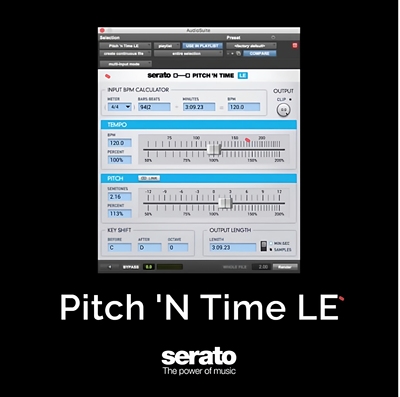 Serato Pitch 'n Time Pro高级音频变调变速插件 Win