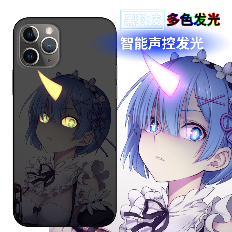 苹果15promax手机壳iphone14玻璃13卡通12雷姆11男款卡通动漫二次元