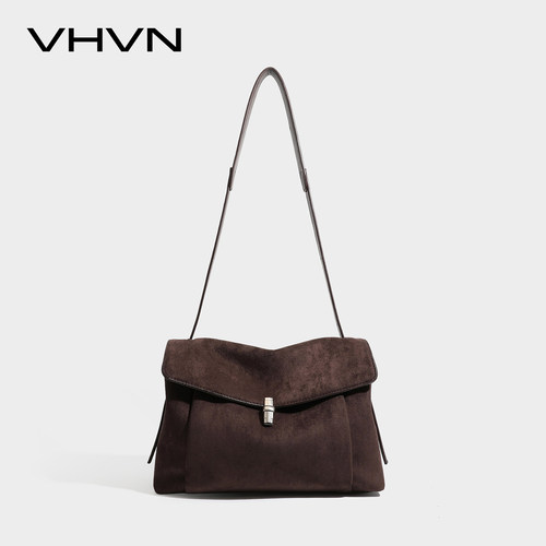 vhvn品牌自营磨砂皮翻盖小方包