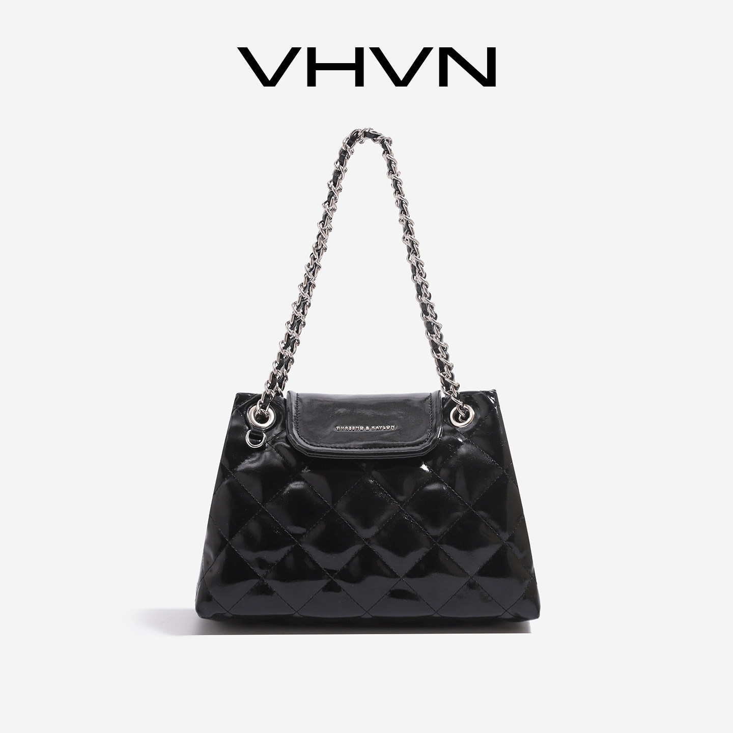 vhvn女包2026新款真皮时尚腋下包大容量百搭通勤单肩菱格链条包女
