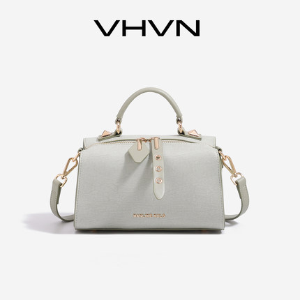VHVN女包2026新款真皮波士顿枕头包高级感小众设计通勤单肩斜挎包
