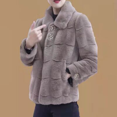 气质洋气保暖外套短款仿水貂绒