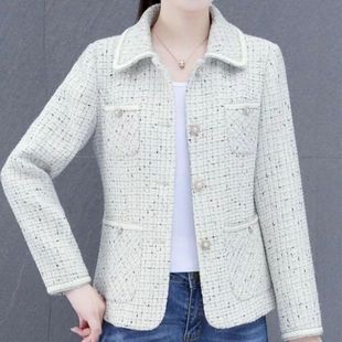 外套高档中年女休闲西装 小香风短款 小个子外穿上衣 网红妈妈装 爆款