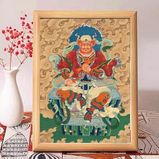 王灵官画像相框摆台大灵官供奉挂画镇山护法平安神将火神神像摆件