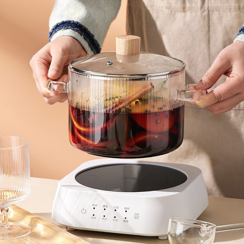 高硼硅玻璃锅双耳炖锅围炉煮茶明火电陶炉加热耐高温汤锅奶锅家用