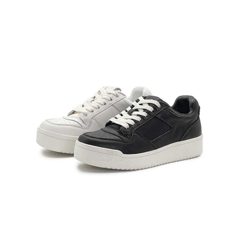 欧洲站女鞋新款真皮系带厚底休闲鞋百搭运动鞋小白鞋板鞋