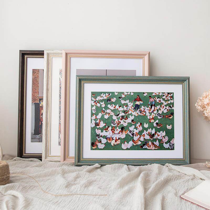 大画框美式复古框架相框挂墙20寸16寸18寸4开8K A3油画框装裱定做