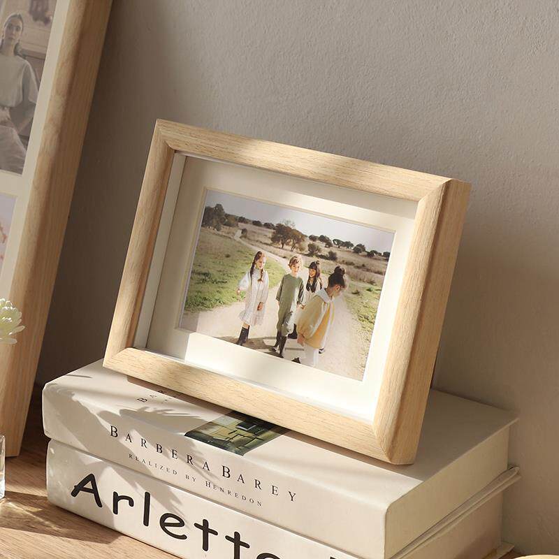 木纹简约标本洗照片做成相框摆台冲洗相片框定制画框印字logo相册