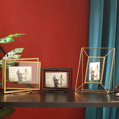 nordic ins three-dimensional metal glass photo frame on the