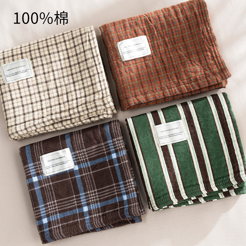 日系纯棉纱布固定防头油枕巾