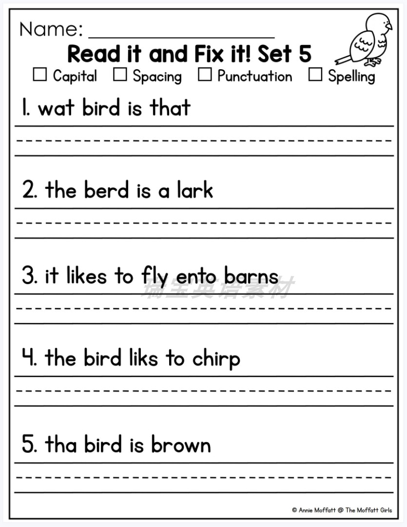 c6 英语素材fix it up sentences the bundle 句子改错