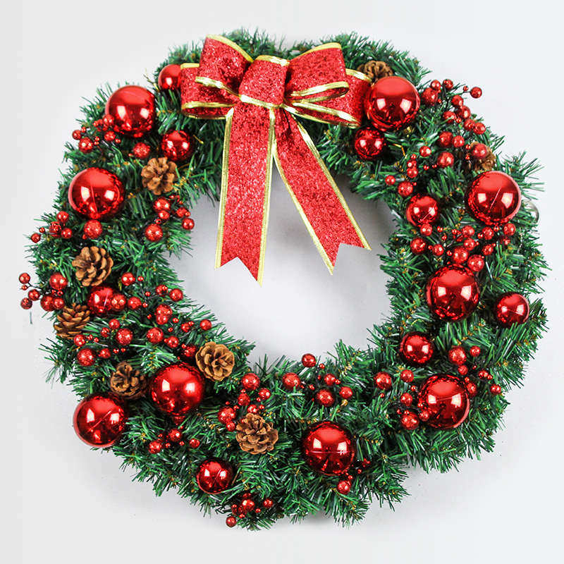 花环户外圣诞节/60cm道具门装饰品5040布置挂饰挂30//场景酒店