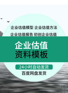 企业估值资料VC投资创业上市公司融资PE估值模型财务评估报告方法