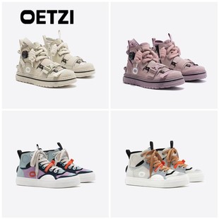 OETZI冰人奥兹2025春季新品甜酷风高帮女鞋厚底休闲板鞋工装鞋