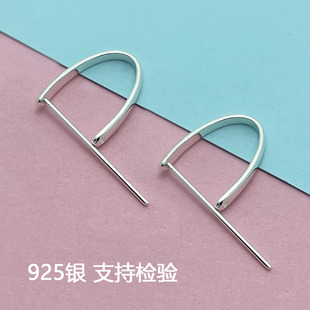 S925纯银平安扣配件光面玉坠玉石翡翠夹扣加厚款扣头吊坠扣连接扣