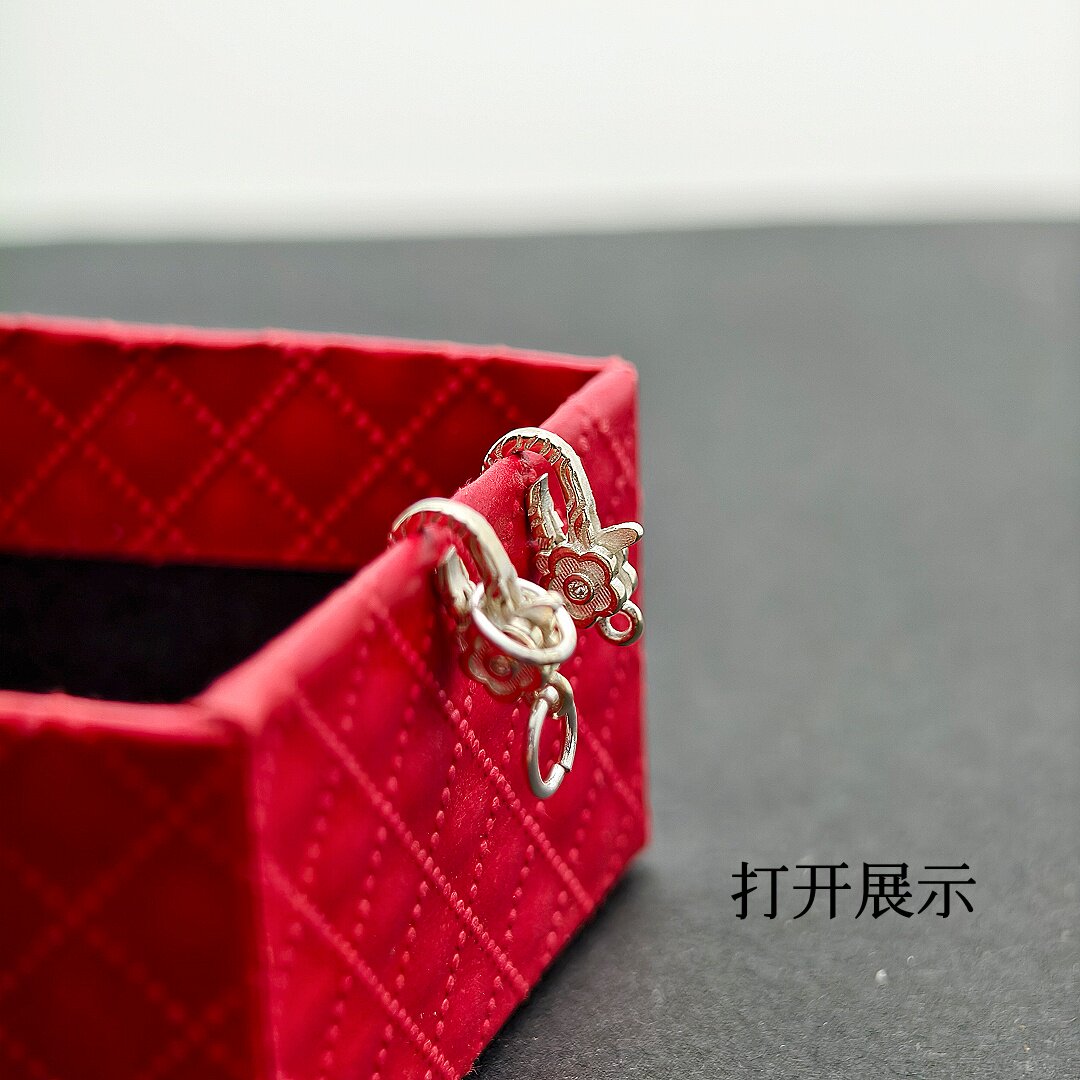 S925纯银花纹龙虾扣DIY饰品配件可开口项链连接扣手链收尾扣