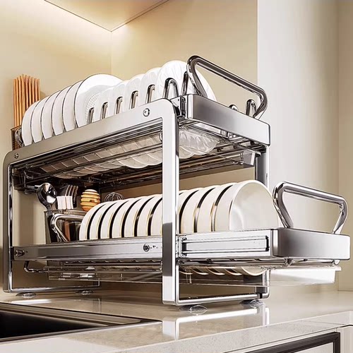 不锈钢碗架抽屉式碗盘沥水架