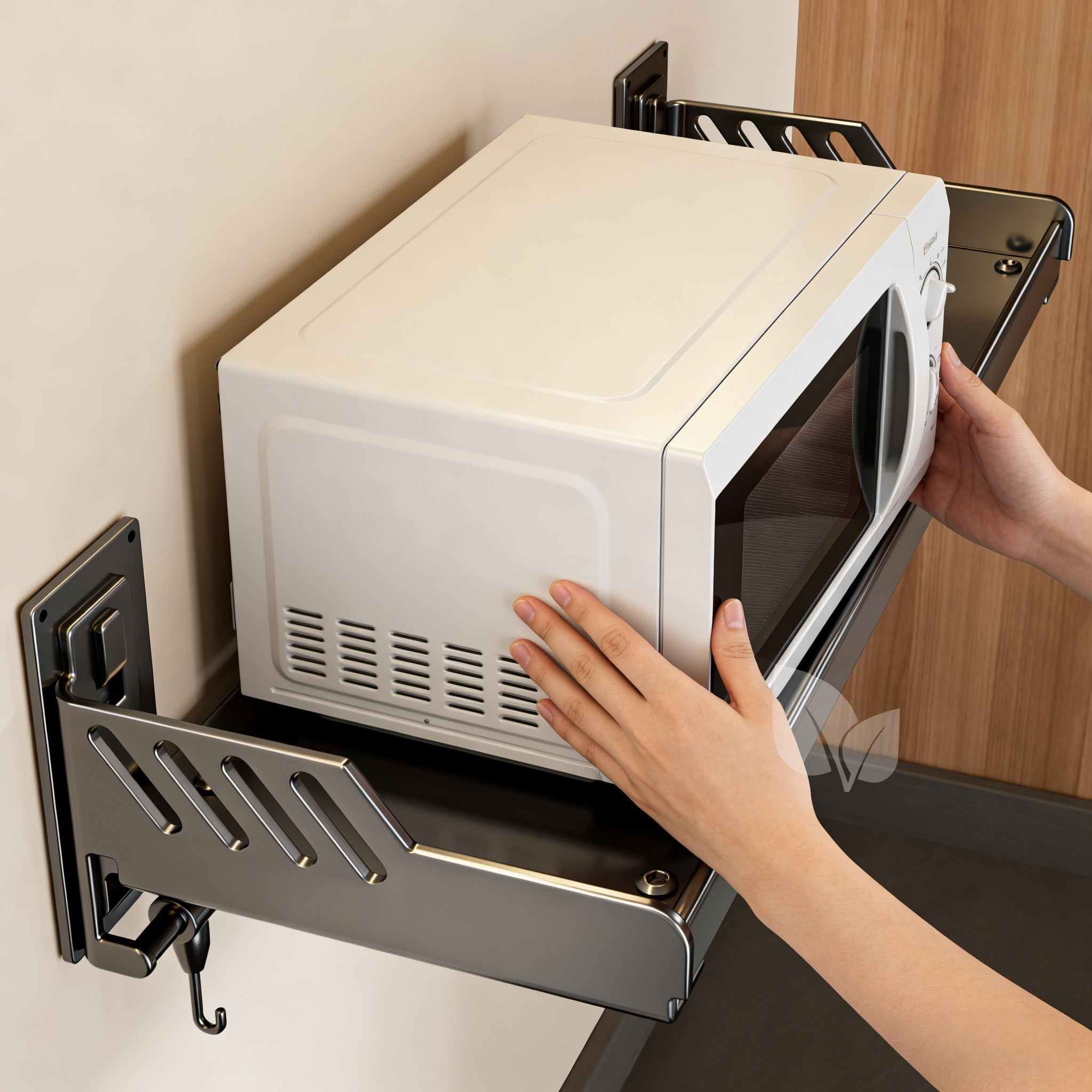厨房微波炉置物架壁挂式多功能悬空吊柜下挂墙上免打孔调料品收纳,厨房/烹饪用具,微波炉置物架,淘宝优惠券,粉丝福利购,淘宝优惠卷