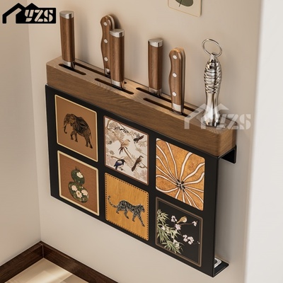 【中古实木】壁挂筷子筒菜刀架