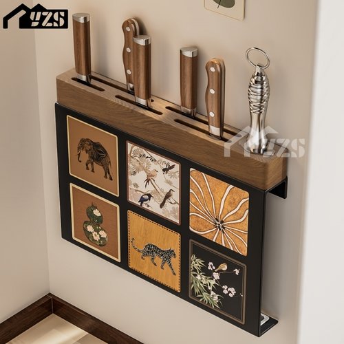 【中古实木】壁挂筷子筒菜刀架