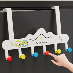 门后挂衣钩加长款多巴胺挂衣架卧室衣服帽子收纳置物架强门上房门