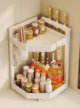 多功能调料品置物架多层收纳架台面墙角转角三角形厨房用品调料架