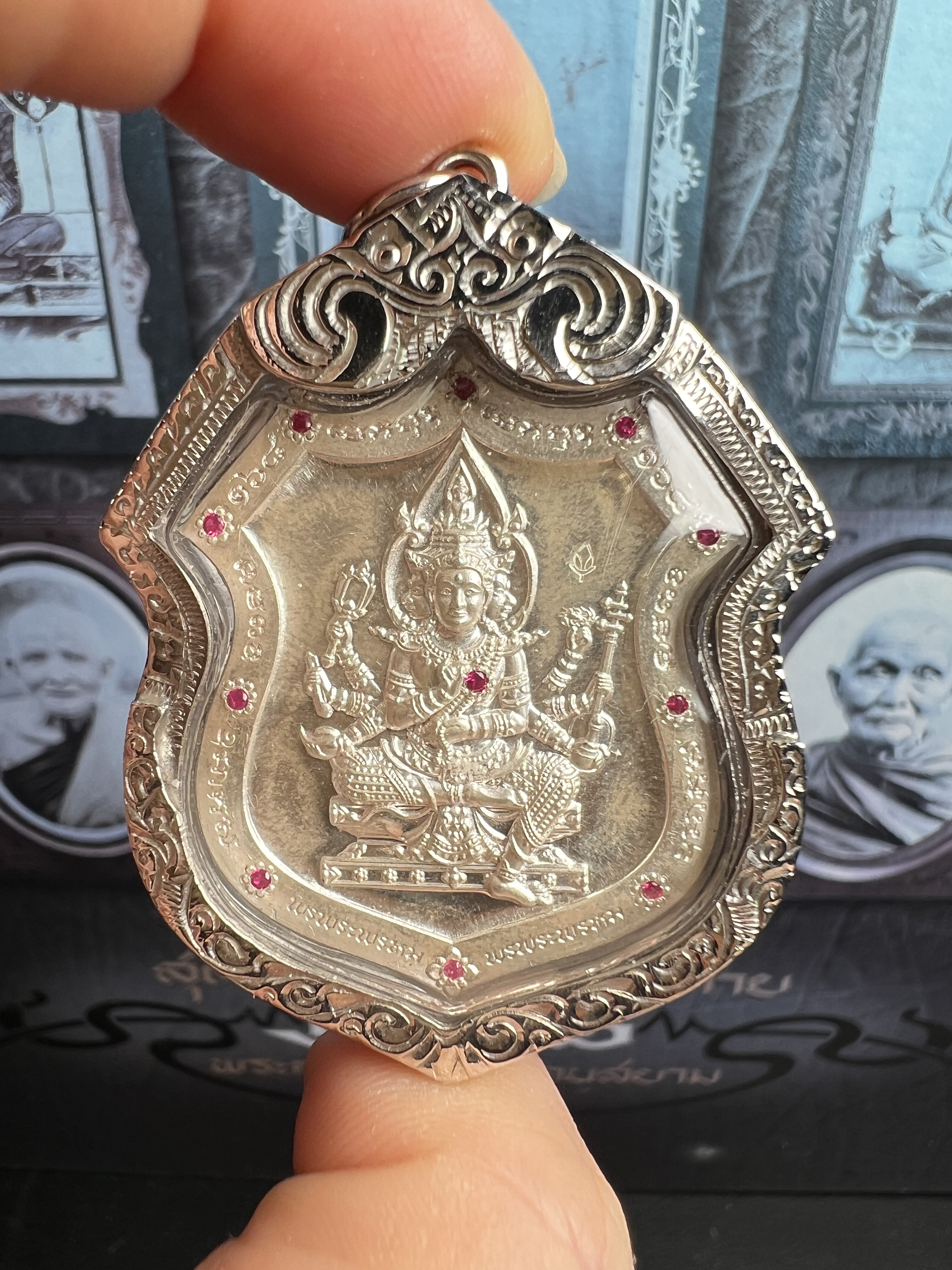 2566纯银168遁形四面神 银壳萨玛空 泰国佛牌四面佛吊坠 正品保真