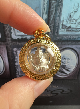 龙婆宏2553象神 k金壳dd卡 泰国佛牌象神吊坠 正品保真