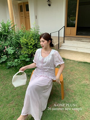 甜美夏季显瘦百搭衬衫韩版蕾丝泡泡短袖小衫+半身裙两件套套装女