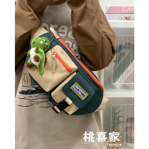 ins潮牌运动骑行斜挎胸包