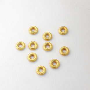 18K包金保色哑金螺纹隔片7mm垫片diy手串项链配饰隔散珠饰品配件
