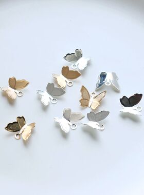 14K包金立体蝴蝶吊坠12*10mm保色手链项链耳坠吊手工饰品diy材料