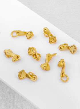 18k包金保色哑金如意6*10mm小吊坠挂件diy手链项链耳饰饰品坠配件