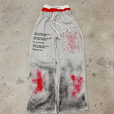 假两件亚文化视觉系印花圆领卫衣