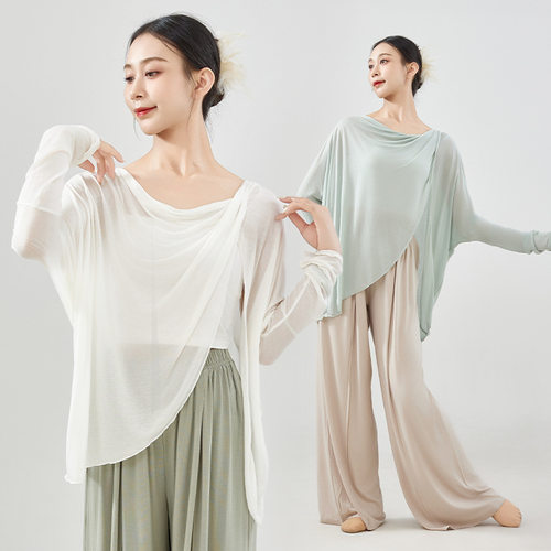 舞上衣秋冬飘逸罩衫古典舞服装