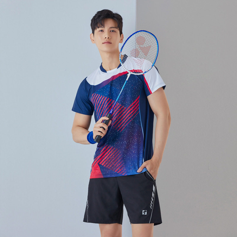 2025新款韩版星空印花羽毛球服男