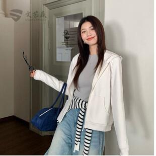 秋冬韩系运动连帽外套女户外拉链修身磨毛卫衣健身长袖保暖运动服