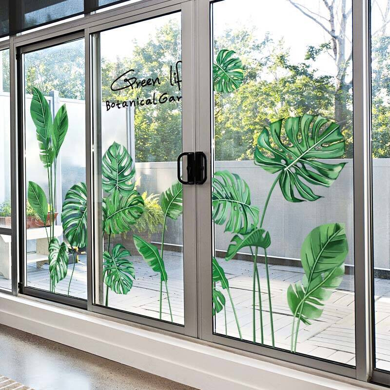 创意个性窗户玻璃门贴纸装饰北欧绿植窗花贴卧室3d立体墙贴画自粘图片