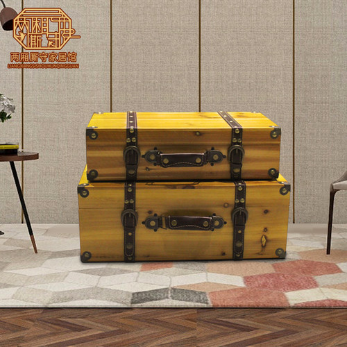复古收纳橱窗实木箱定制
