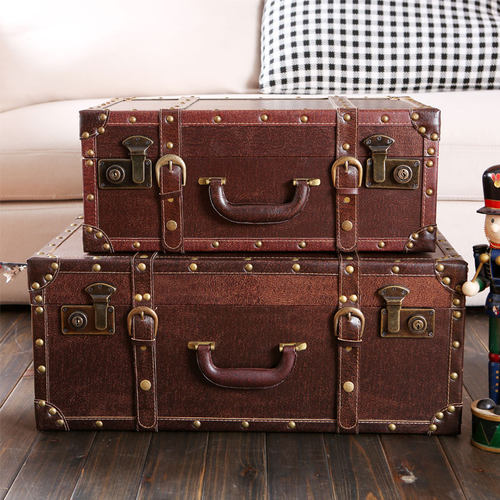复古老式皮箱摄影道具手提箱定制
