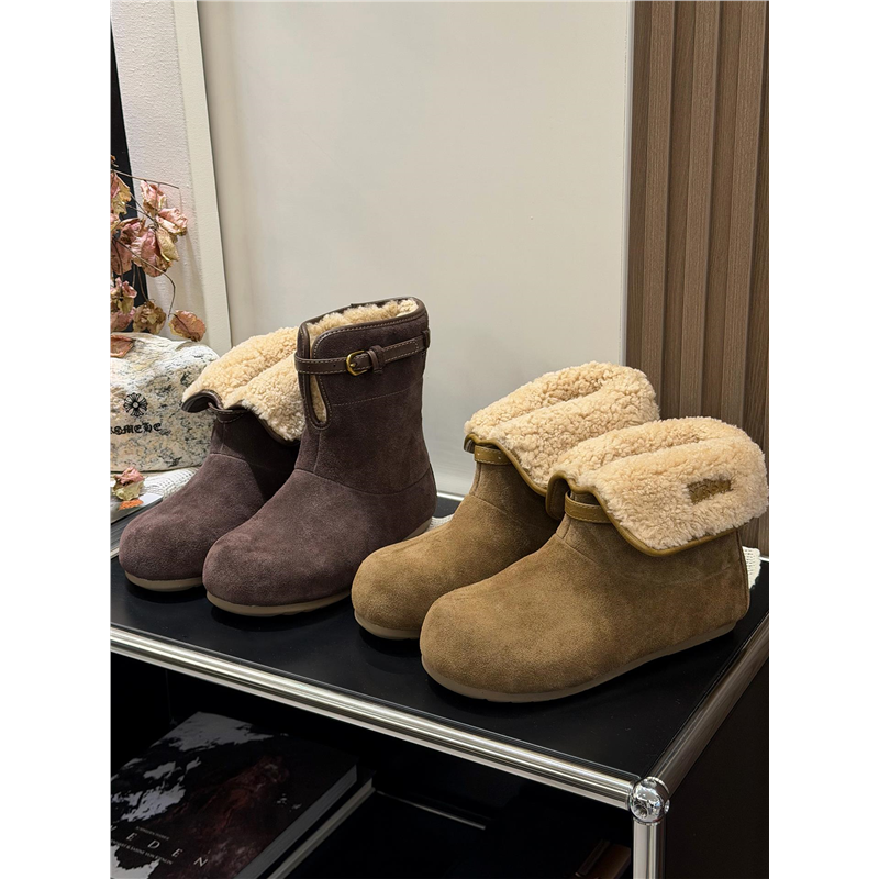 磨砂皮两穿羊羔毛加绒雪地靴女2025新款保暖一脚蹬毛毛鞋棉鞋短靴,女鞋,时尚雪地靴,淘宝优惠券,粉丝福利购,淘宝优惠卷