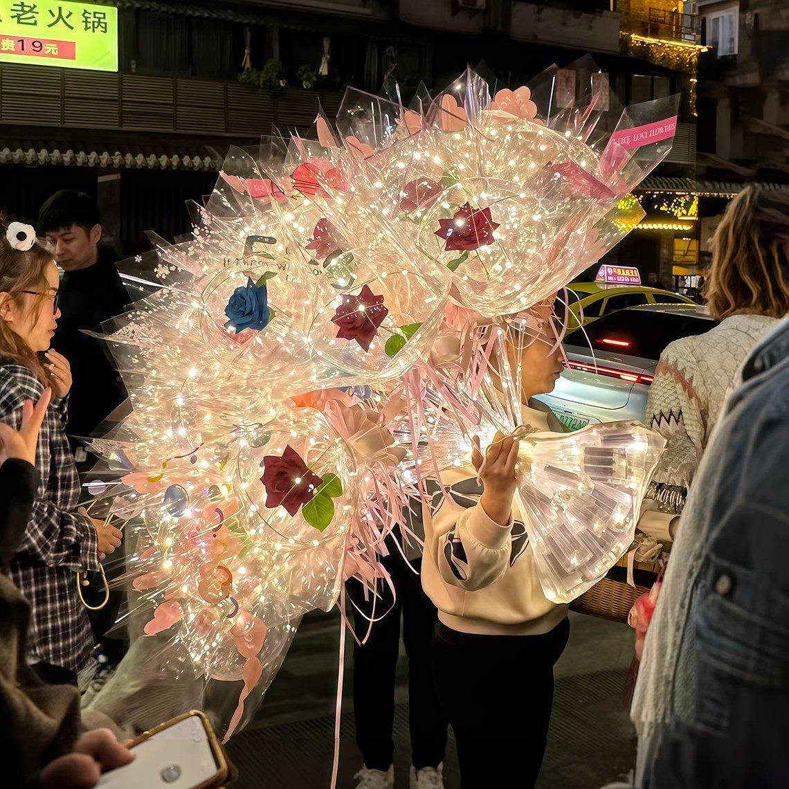 2026跨年波波球花束新年夜市摆摊好物手工diy玫瑰花气球材料包新