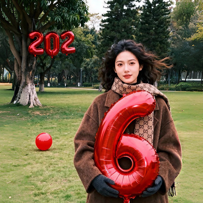 2026气球数字拍照道具喜庆出片氛围感场景布置新年春节乔迁装饰品