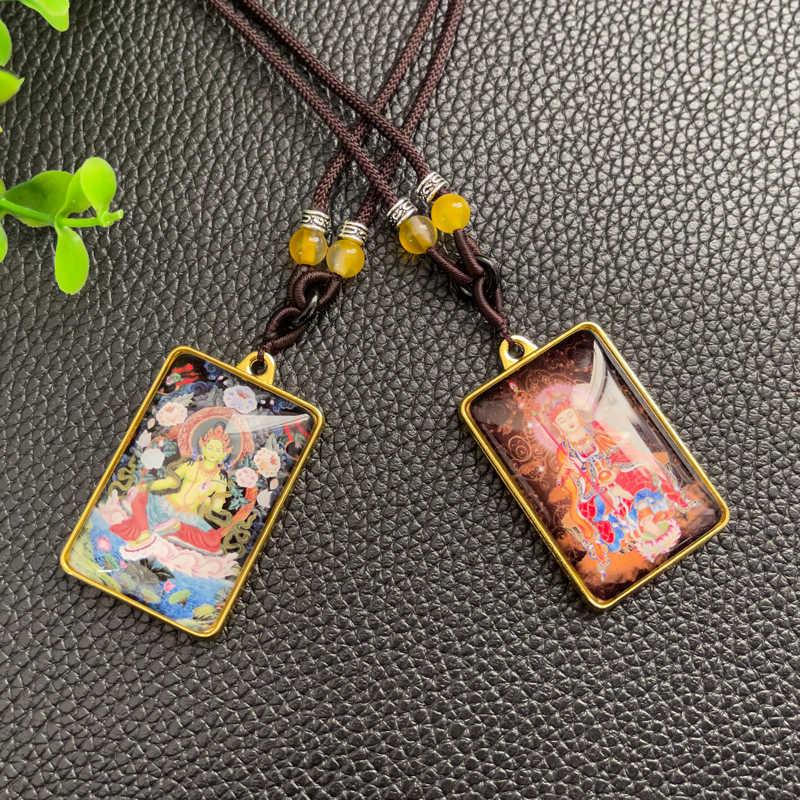 地藏王项链吊坠唐卡佛像黄财神绿度母文殊药师观世音准提菩萨项链