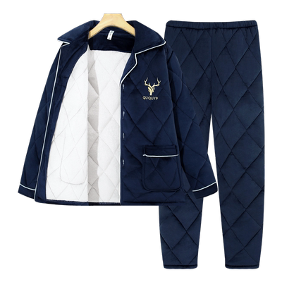 秋冬季夹棉睡衣群群优品男士