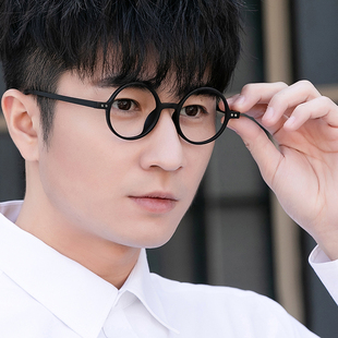 溥仪圆形小框眼镜超轻复古民国玳瑁镜架男女TR90正圆眼镜潮配近视