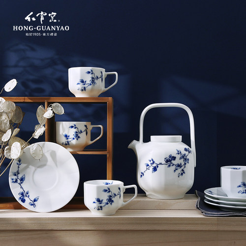 红官窑醴陵陶瓷茶具套装茶壶茶杯茶盘整套家用中式高档送礼提舟