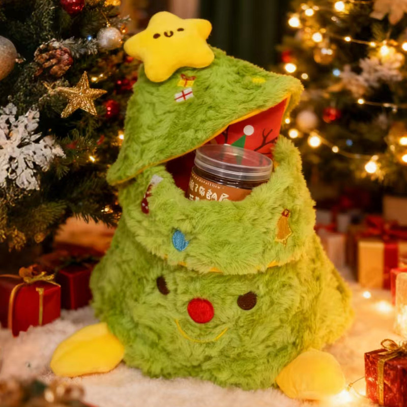 圣诞树礼品盒礼桶节日礼袋毛绒玩具糖果生日礼物收纳袋子伴手礼