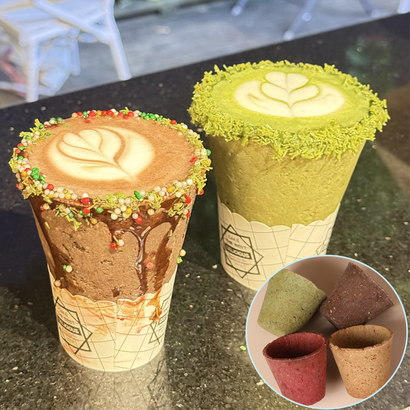 可食用黄油燕麦曲奇咖啡杯180ml饼干杯耐高温即刻出品咖啡文化节