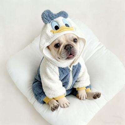 秋冬宠物连帽衣狗狗法斗背心可爱毛绒绒保暖马甲恶霸巴哥斗牛衣服